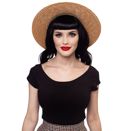 Retrolicious: Black Boat Neck Tee