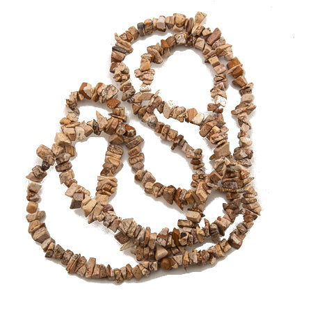 NATURE'S EXPRESSIONS: PICTURE JASPER CHIP NECKLACE 36"