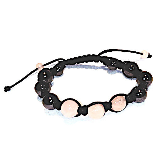 RAIN: MACRAME BRACELET ROSE QUARTZ