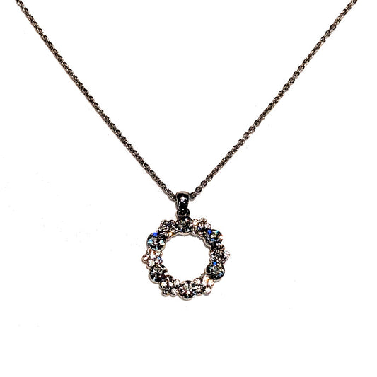 RAIN: CUBIC ZIRCONIA ROUND NECKLACE ON STAINLESS STEEL