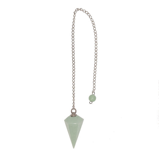 NATURE'S EXPRESSIONS: GREEN AVENTURINE PENDULUM 22" CHAIN