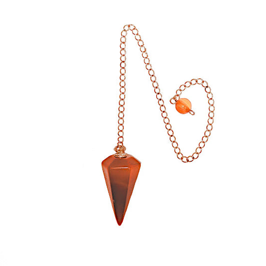 NATURE'S EXPRESSIONS: CARNELIAN PENDULUM 22" CHAIN