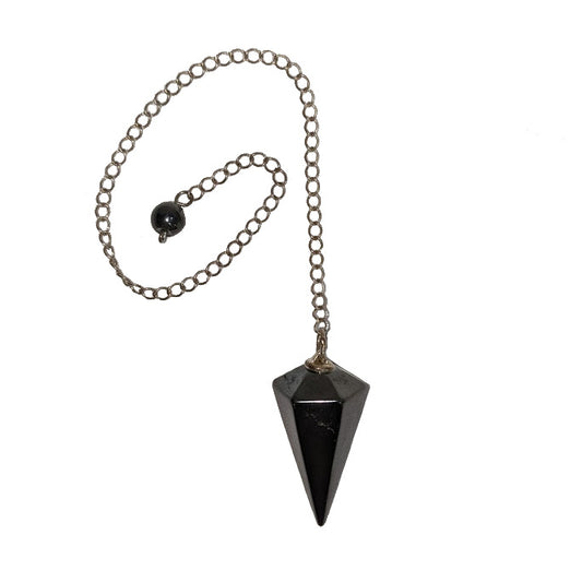 NATURE'S EXPRESSIONS: HEMATITE PENDULUM 22" CHAIN