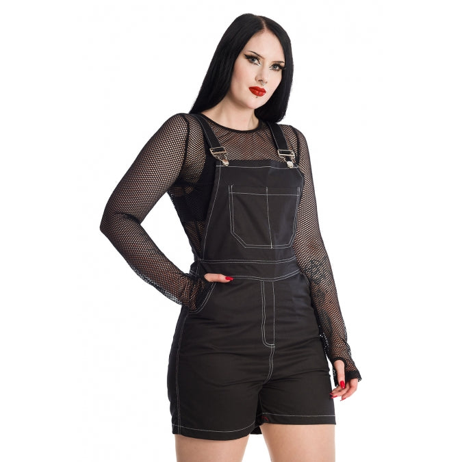 Banned: Ladies Black Dungarees