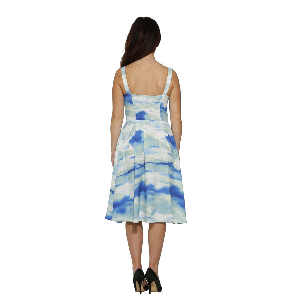 Orchid Bloom: Sky Clouds Dress
