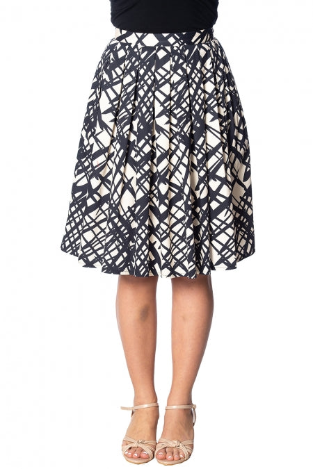 Banned: Black And Cream Skirt With Zipper