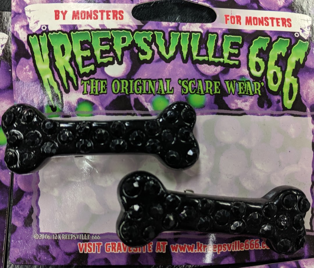 KREEPSVILLE: BLACK BONE HAIR CLIPS