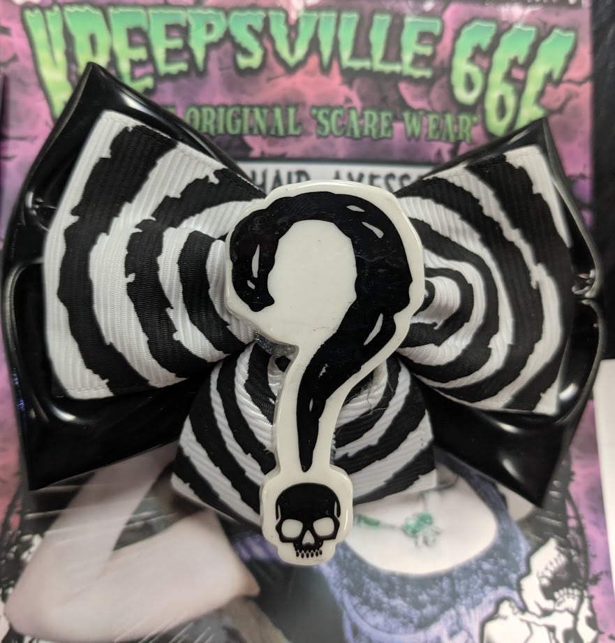 KREEPSVILLE: QUESTION MARK BOW HAIR CLIP