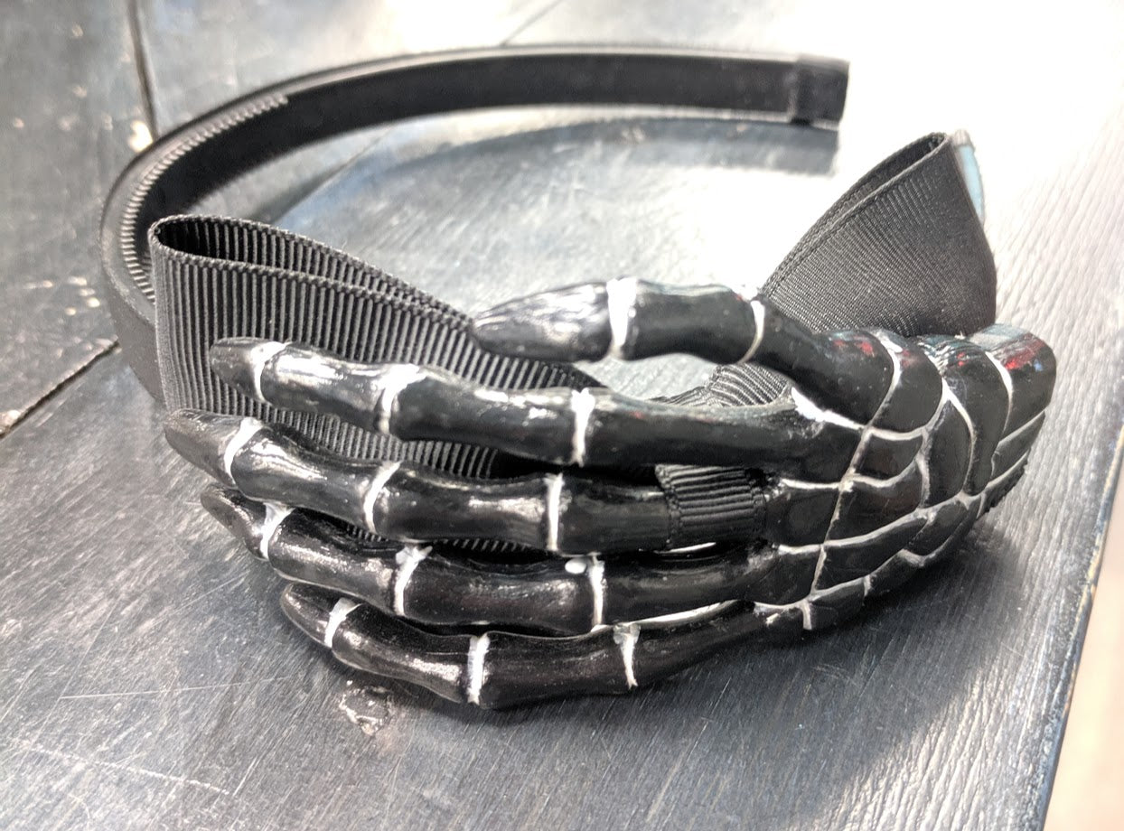 KREEPSVILLE: SKELETON HEAD BAND IN BLACK