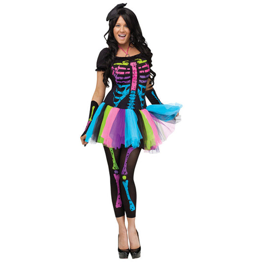 SKS: FUNKY PUNKY BONES ADULT SIZES 2-8 COSTUME