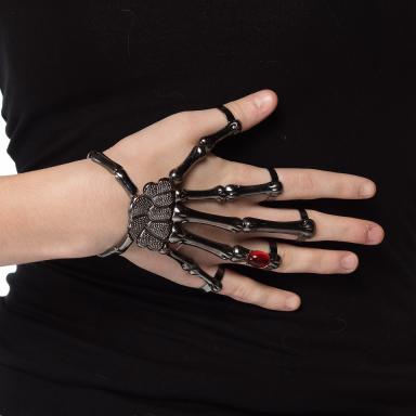 HMS: SKELETON CLAW BRACELET WITH RINGS