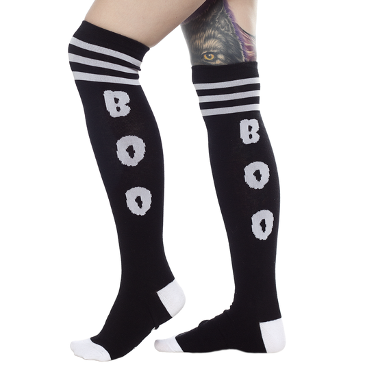 SOURPUSS: KNEE SOCKS "BOO"