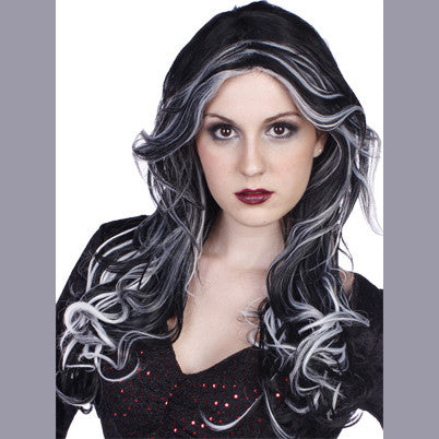 SKS: BLACK AND GREY LONG HAIR WIG