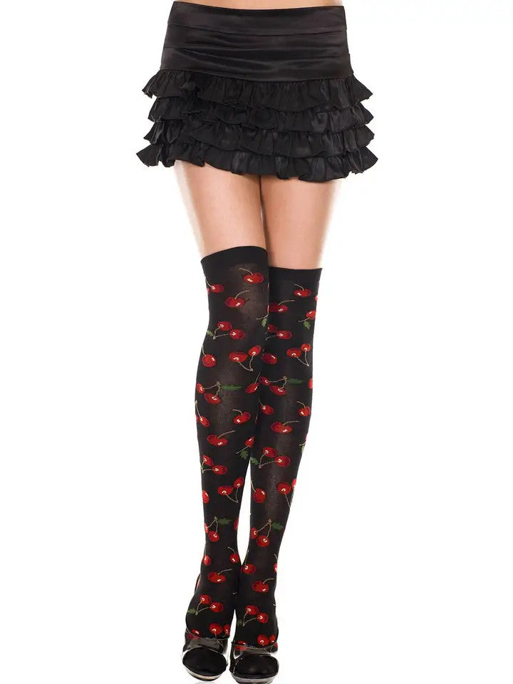 LM: Cherry Print Tights