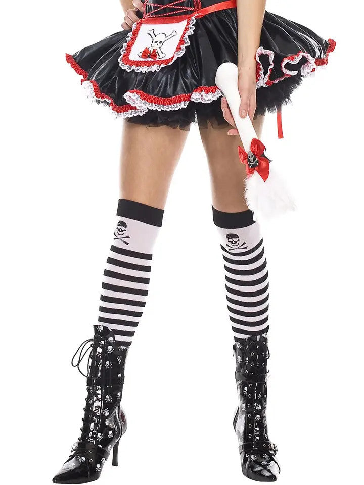 LM: Striped Crossbone Thigh Highs