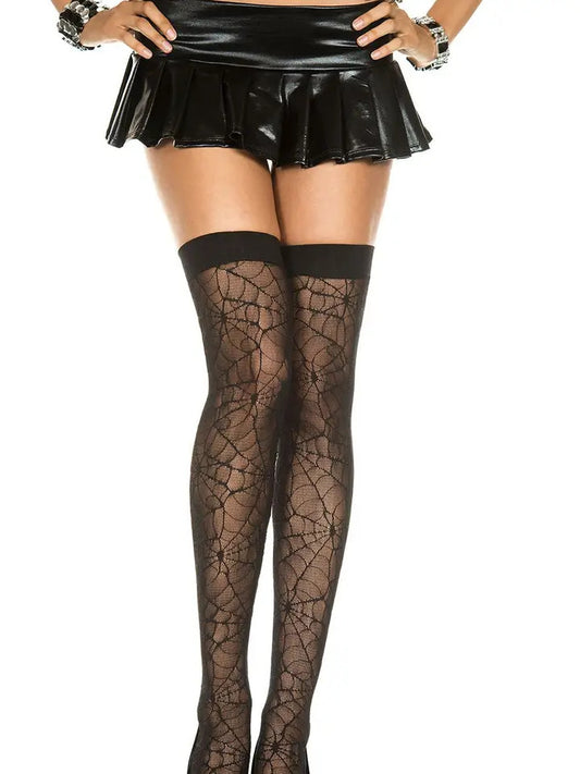 LM: Lace Spider Web Thigh Highs