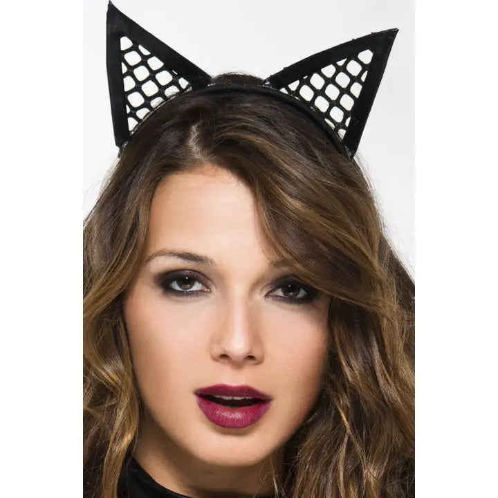 LM: Fishnet Cat Ear Headband
