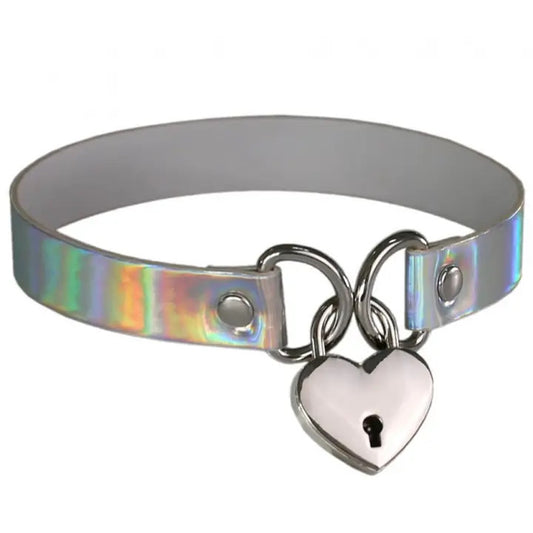 Plesur: Heart Lock Connector Neck Collar w/Key
