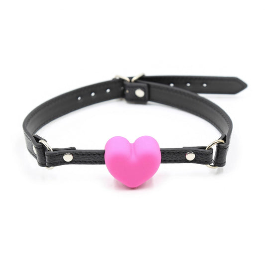 Plesur: Pink Silicone Heart Ball Gag