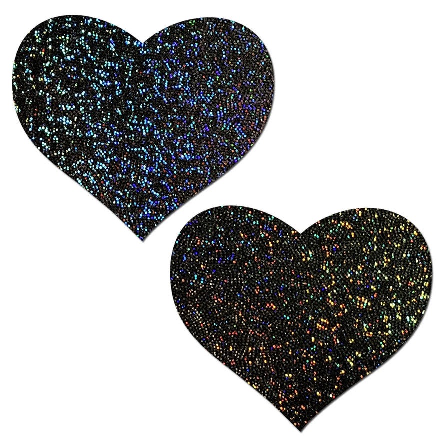 Pastease: Black Glitter Hearts