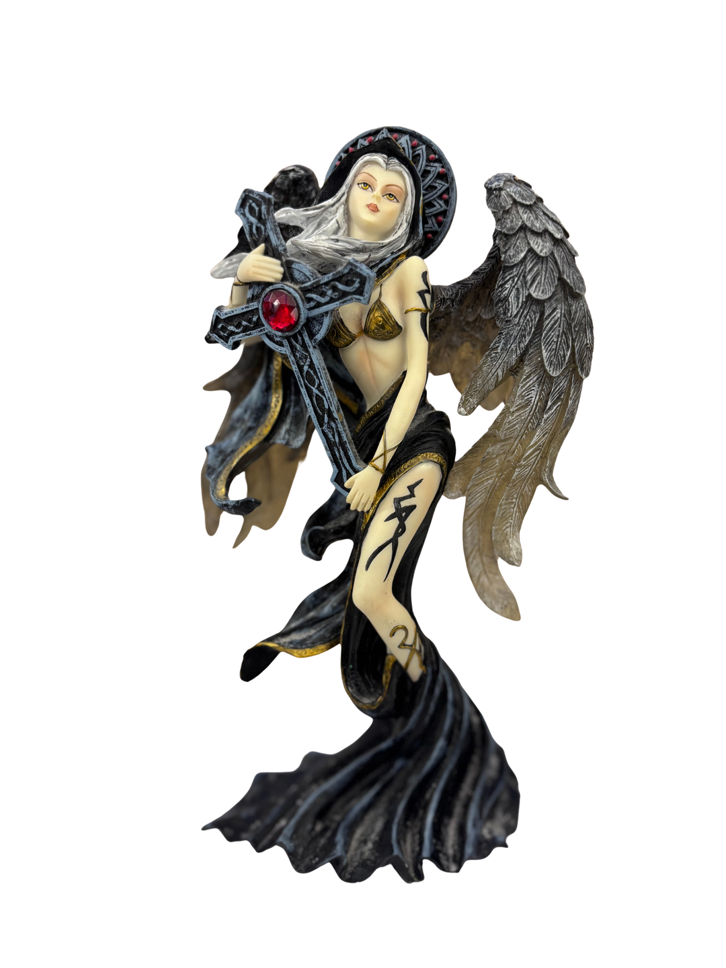 Zemeno: Dark Angel Holding Cross Figure