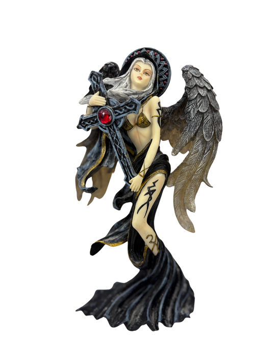 Zemeno: Dark Angel Holding Cross Figure