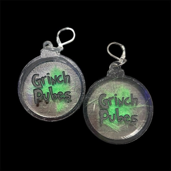 Taco: Grinch Pubes Earrings