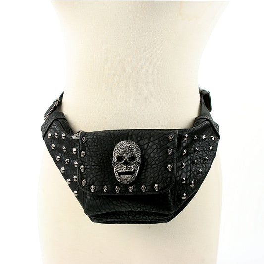 Comeco Inc: Studded Skull Fanny Leatherette Vinyl