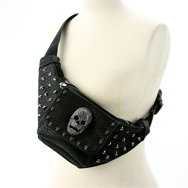 Comeco Inc: Studded Skull Fanny Leatherette Vinyl