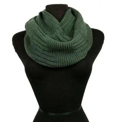Cap Zone: Stitched & Ribbed Knit Infinity Scarf