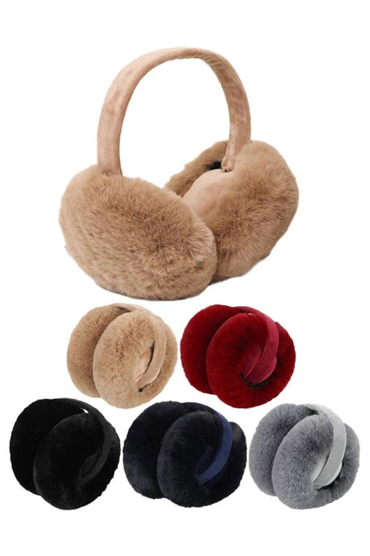 Cap Zone: Fluffy Faux Fur Foldable Winter Ear Muffs