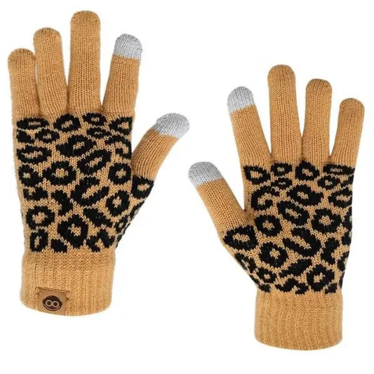 Cap Zone: Touchscreen Leopard Pattern Gloves