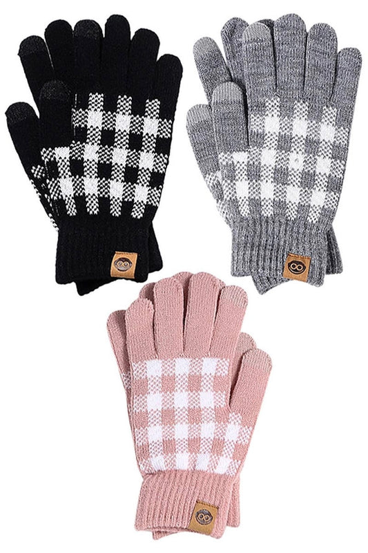 Cap Zone: Buffalo Plaid Touchscreen Gloves