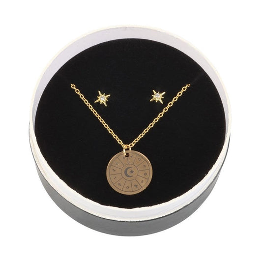 Something Different: Astrology Wheel Earring & Necklace Set