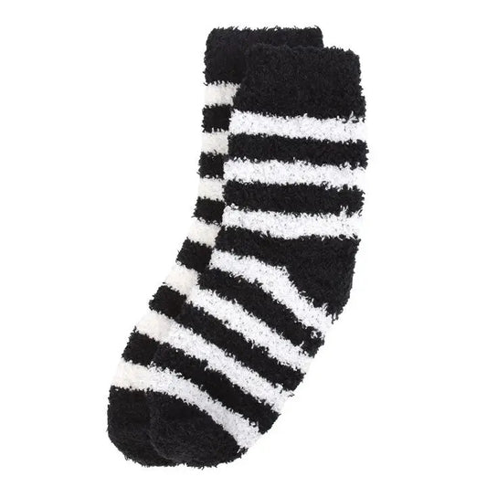 Something Different: Coffin Gift Box w/ White & Black Striped Socks