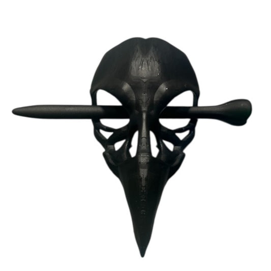 Taco: Large Raven Skull Hair Pin Black