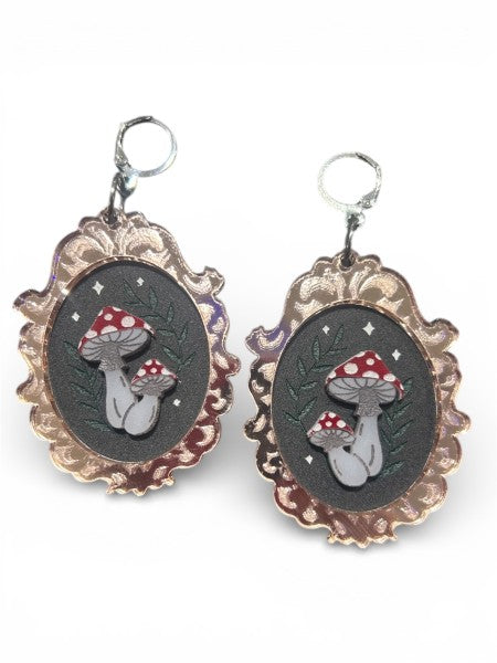 Taco: Mushroom Portrait Earrings