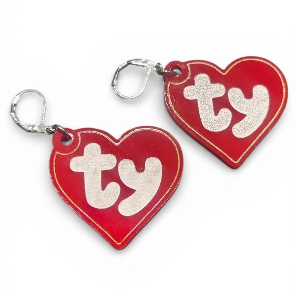 Taco: "TY" Heart Tag Earrings