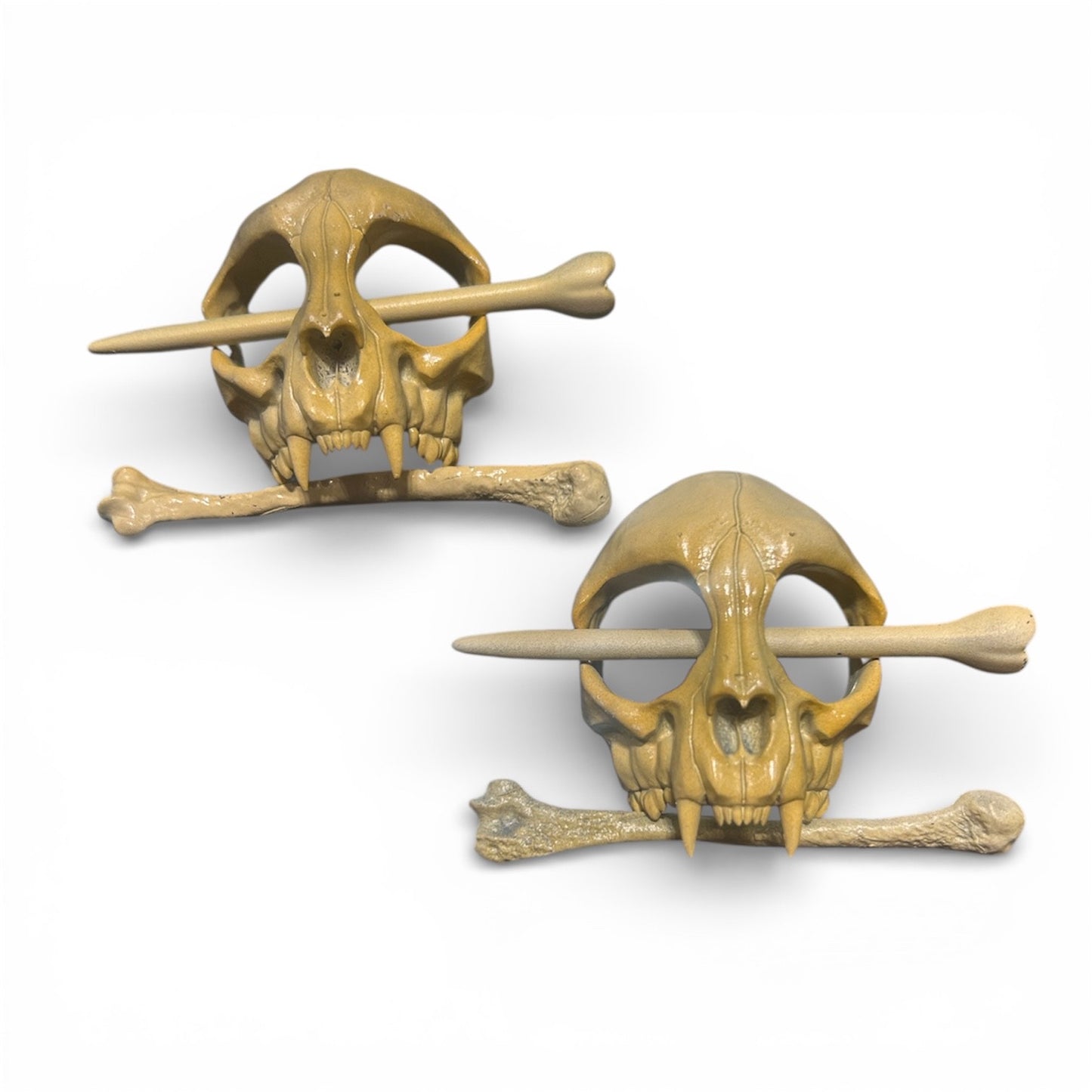 Taco: 2-pack Mini Cat Skull Hair Pin Sand