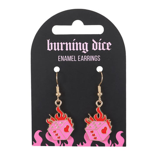 Something Different: Burning Dice Y2K Earrings