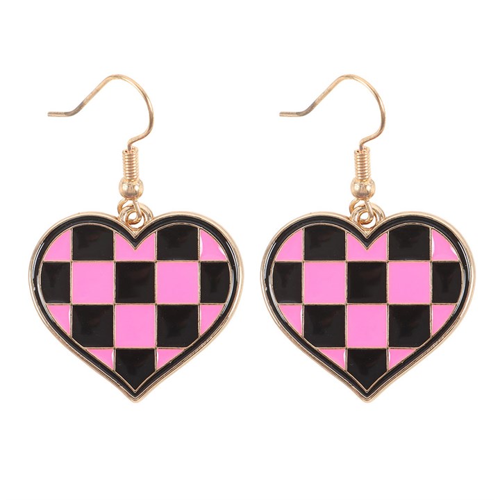 Something Different: Checkerboard Heart Y2K Earrings