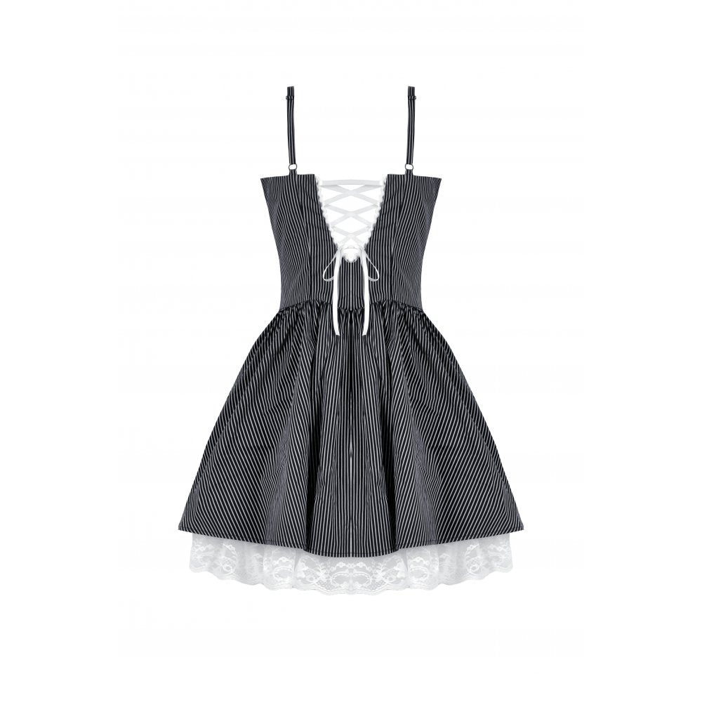 Dark In Love: Sweetheart Lace Striped Lolita Dress