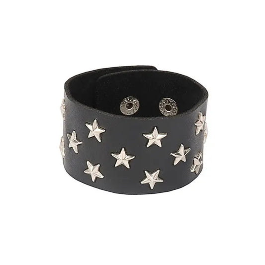 Salina: Gothic Rivet Pentagram Bracelet
