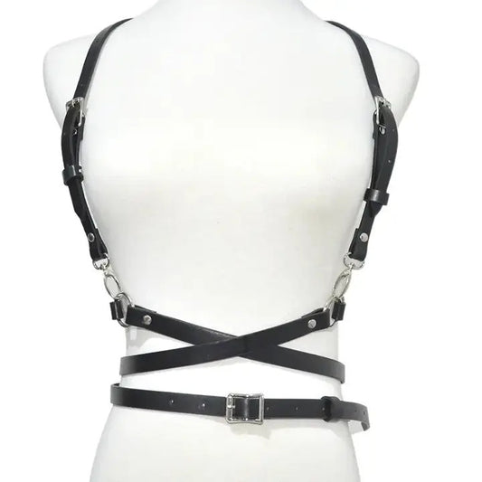 Salina: Gothic Suspender Harness Belt - Black
