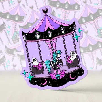 DW: Spooky Purple Carousel Sticker (2.5x3)
