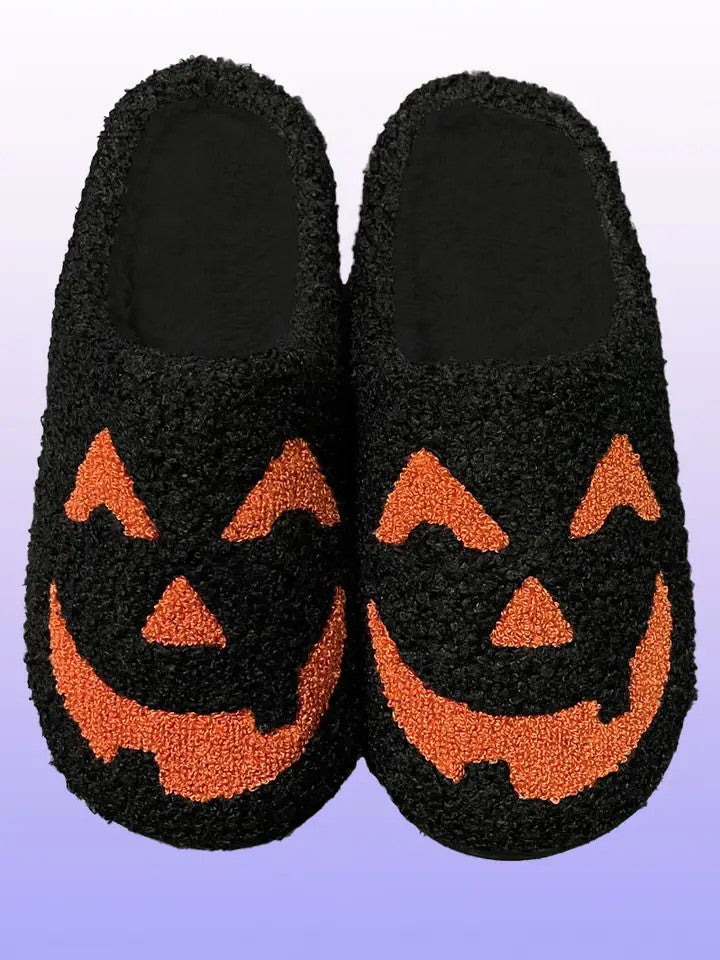 MS: Black Pumpkin Slippers
