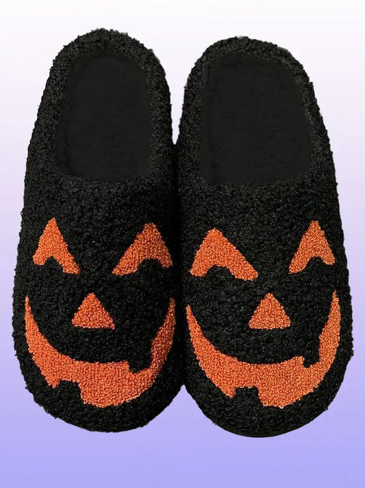 MS: Black Pumpkin Slippers