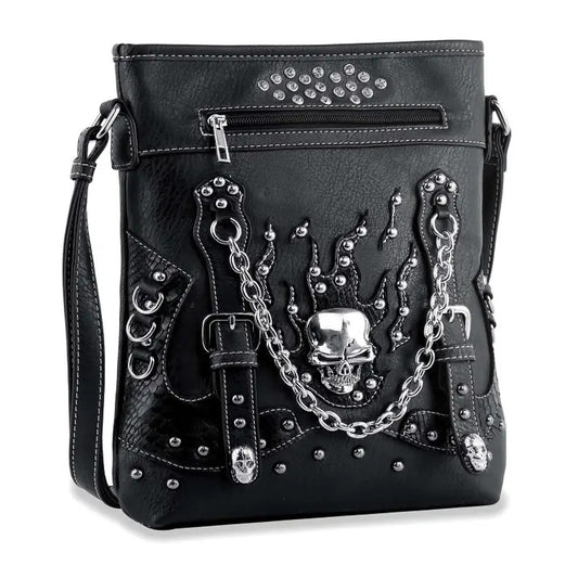 HE: Stud & Chain Skull Crossbody Bag