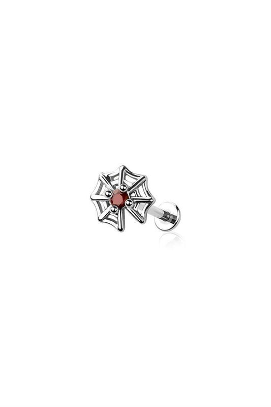 Crave: SS Threadless Push-in 18G Spider Web Labret