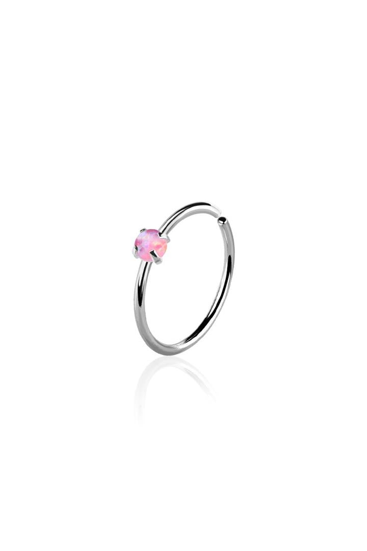 Crave: 316L SS Synthetic Opal Stone 20G Nose Hoop